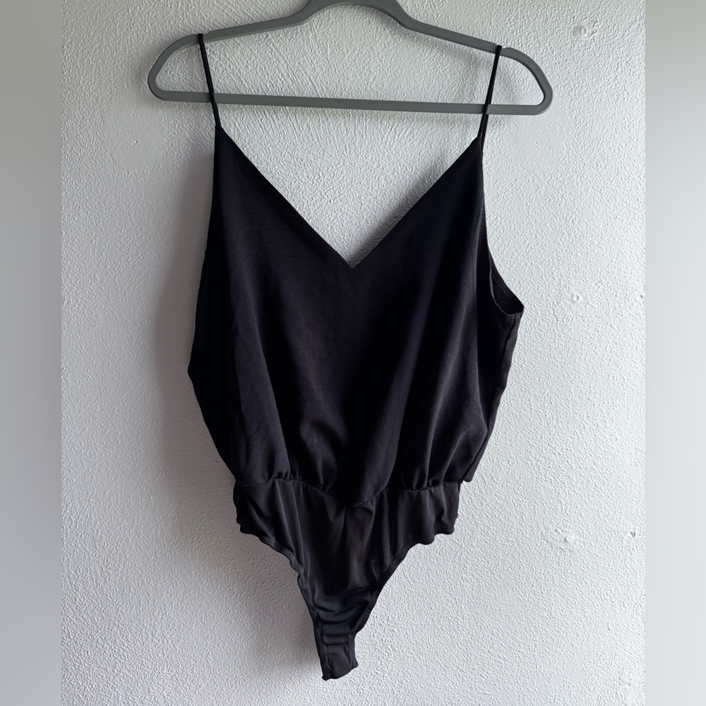 Dina Be Black Spaghetti Strap Bodysuit